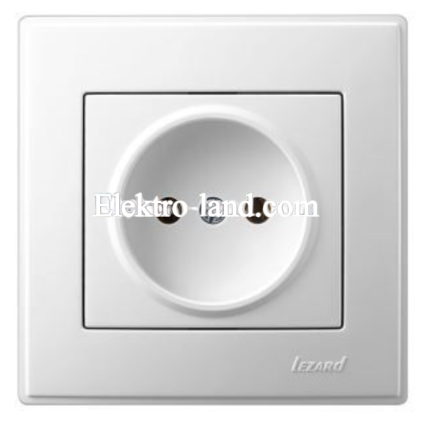 Розетка без заземления Lezard Lesya, белая (705-0202-121)